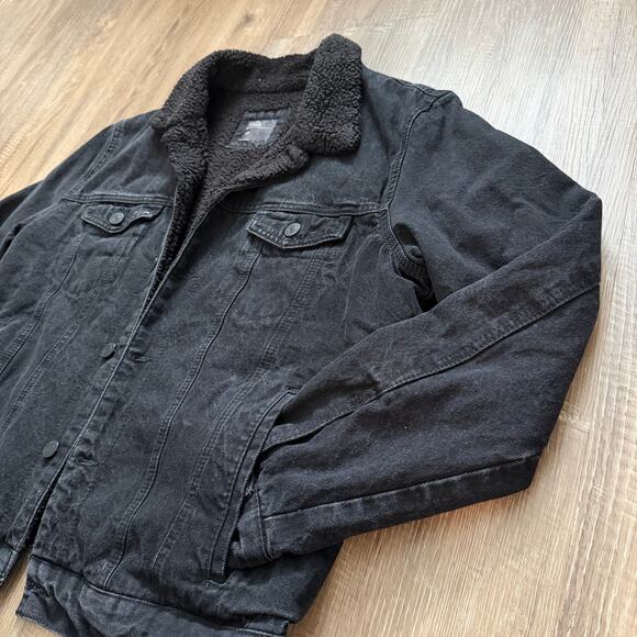 Sunrise Kingdom Sherpa-Lined Trucker Denim Jacket Mens Large - Picture 3 of 12